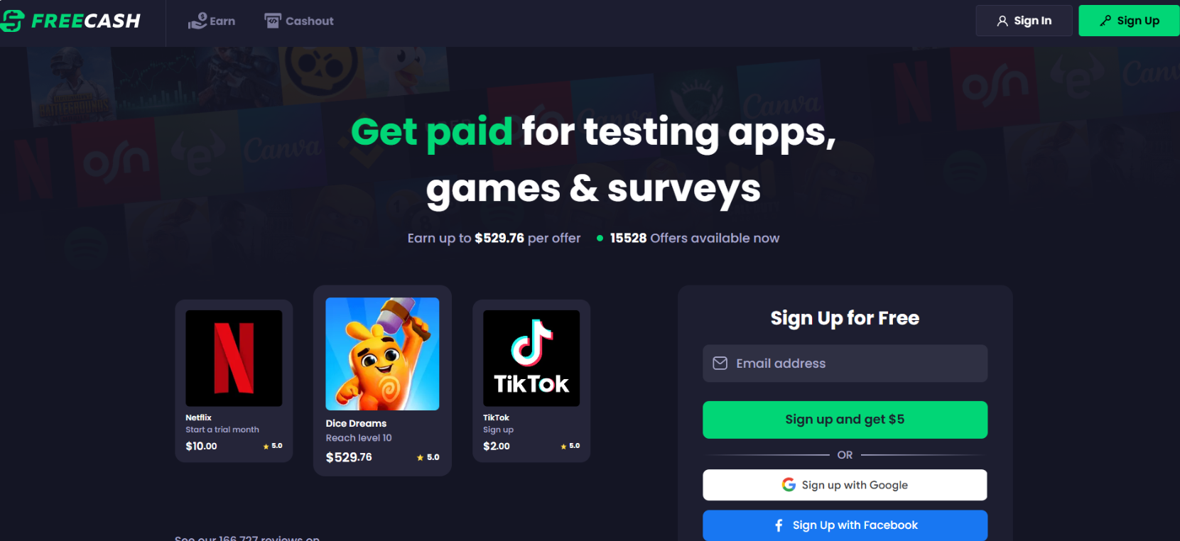 Earn Money Fast with Freecash Rewards Today up to $529.76 per offer