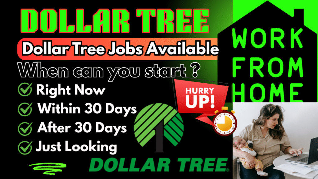 Start Earning Today with This Dollar Tree Job Work from Home $25/HR